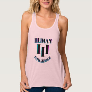 H I HUMAN INTELLIGENCE t-shirt Linne Med Racerback