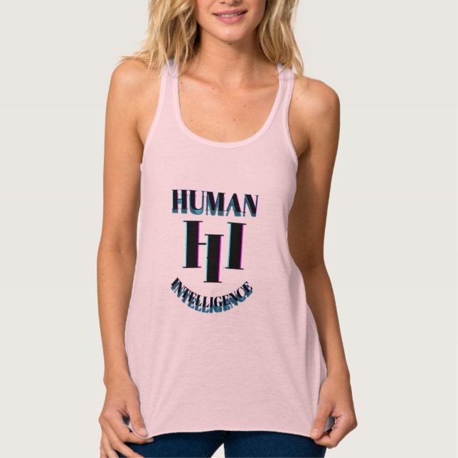 H I HUMAN INTELLIGENCE t-shirt Linne Med Racerback (Framsida)
