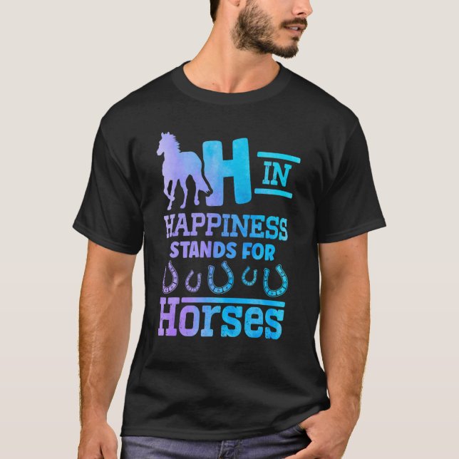 H i Lycka Står För Hästar Ridning  T Shirt (Framsida)