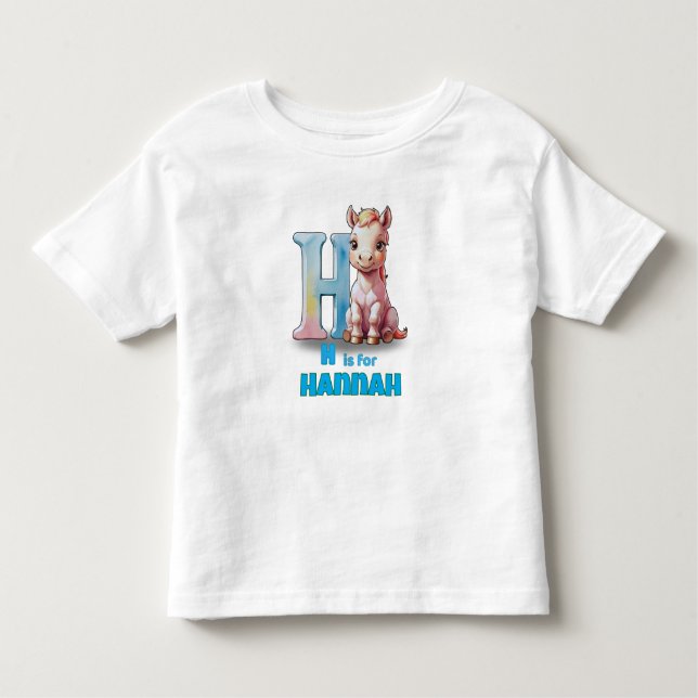 H is for Hannah – Custom Toddler Shirt T Shirt (Framsida)