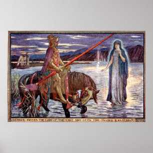 H J Ford Vintage Illustration Kung Arthur Poster