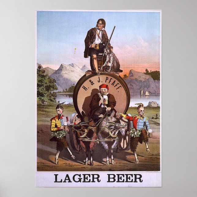 H & J Pfaff Lager-öl Poster (Framsidan)