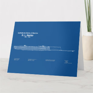 H. L. Hunley - Frakt Blueprint Plans ABD Tack Kort