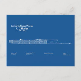 H. L. Hunley - Frakt Blueprint Plans ABD Vykort