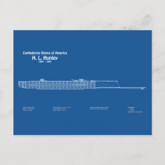 H. L. Hunley - Frakt Blueprint Plans ABD Vykort