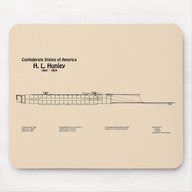 H. L. Hunley - Frakt Blueprint Plans SD Musmatta (Framsidan)