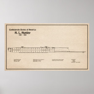 H. L. Hunley - Frakt Blueprint Plans SD Poster