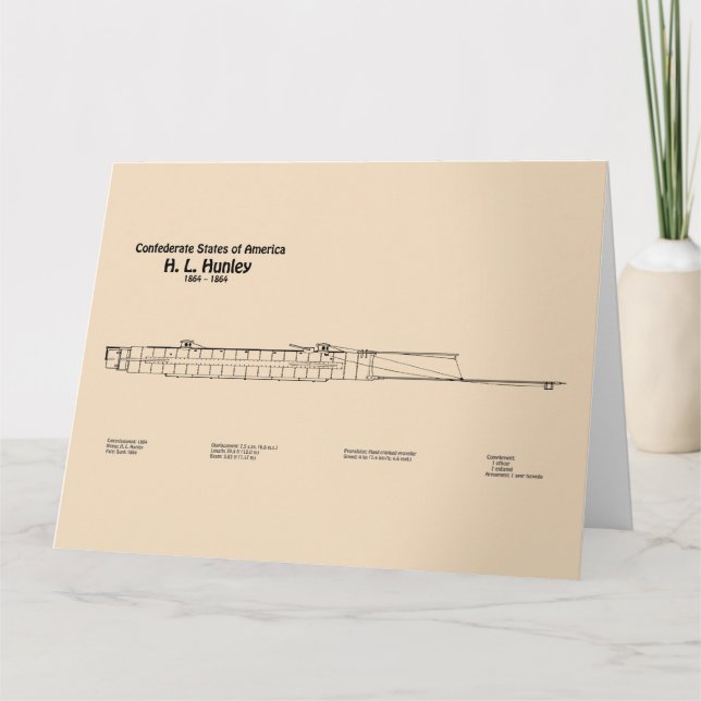 H. L. Hunley - Frakt Blueprint Plans SD Tack Kort (Framsida)
