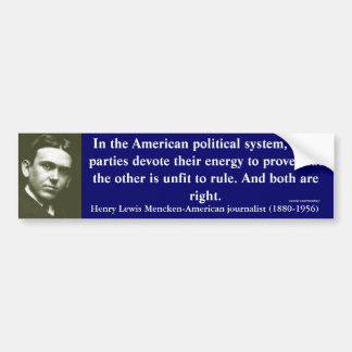 H.L. Riklig Mencken amerikanpolitiskt system Bildekal