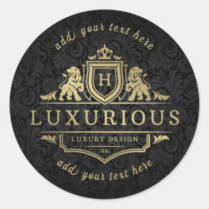 H - Luxuriös, klassisk, rund etikett