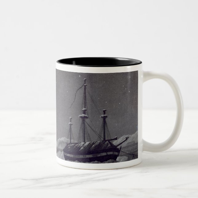 H.M. Frakter Hecla & Griper i vinterhamn, från Två-Tonad Mugg (Höger)