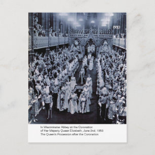 H.M:s koronation. Queen Elizabeth Vykort