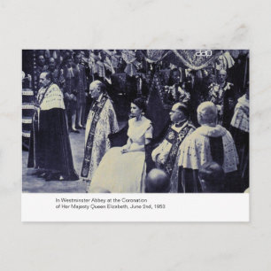 H.M:s koronation. Queen Elizabeth Vykort