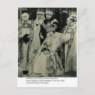 H.M:s koronation. Queen Elizabeth Vykort