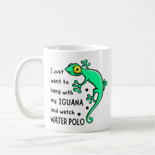 H med min iguana och titta på vatten polo kaffemugg