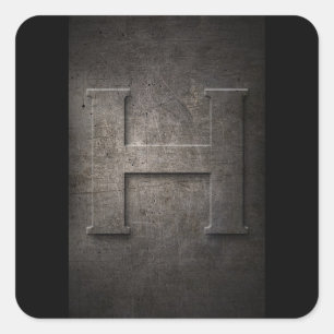 H Metall Monogram Stickers Fyrkantigt Klistermärke