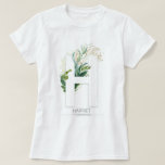 H Monogram Guld Löv Elegant T Shirt<br><div class="desc">Grönt löv och guld foliage fet brev t-shirt</div>