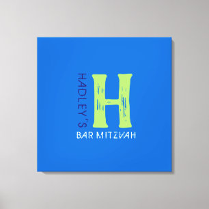 H Monogram Inloggningsnämnd för Bat mitzvah inlogg Canvastryck
