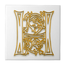 H Monogram "Irish Guld" Ceramic Tile
