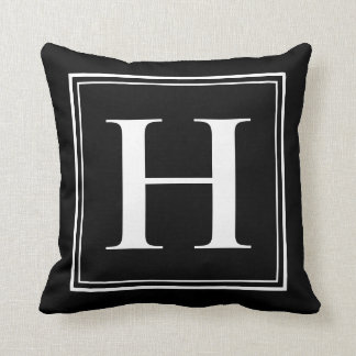 H Monogram-mallens Elegant Modern svart vit Kudde