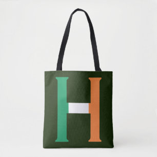 H Monogram överlagrad på den irländska flaggstaten Tygkasse