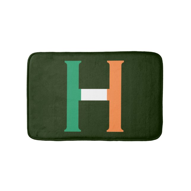 H Monogram överlagt om iriska Flagga Badrumsmatta (Framsidan)