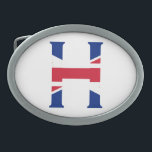 H Monogram övertäckt av Union Jack Flagga BBC<br><div class="desc">H Monogram överbelagd på unionens Jack Bälte Buckle Design © Trinkets and Sak 2017 - AHP Design. Alla Höger reserverade. 030417</div>