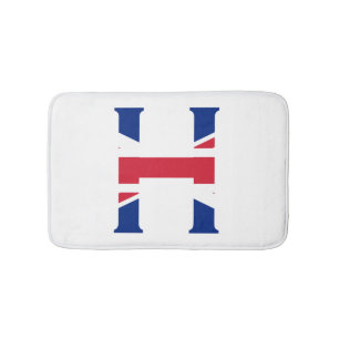H Monogram övertäckt av Union Jack Flagga BMCnt Badrumsmatta