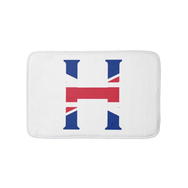 H Monogram övertäckt av Union Jack Flagga BMCnt Badrumsmatta (Framsidan)