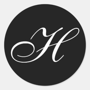 H Monogram Stickers Runt Klistermärke