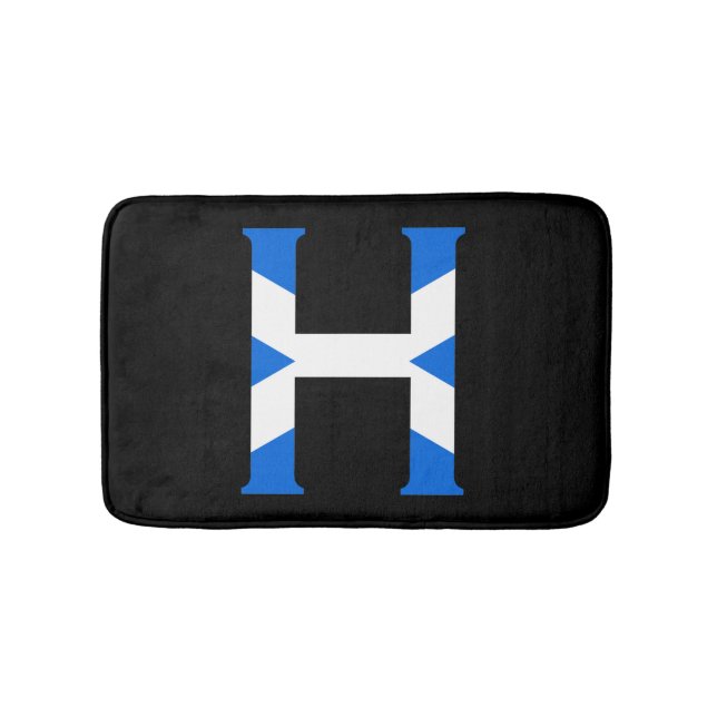 H Monogram täckt av skotsk Flagga bmt Badrumsmatta (Framsidan)