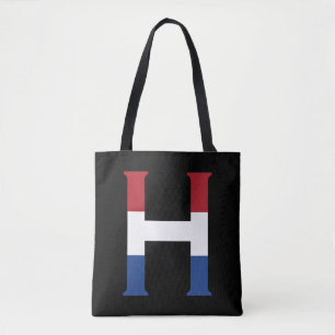 H Monogram täckt på NLD-Flagga på bk-station Tygkasse