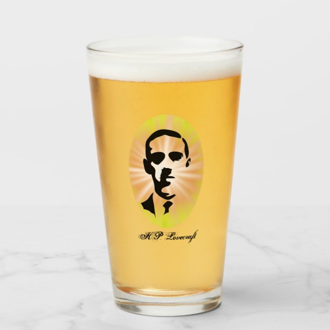 H. P. Lovecraft Cameo Pint Glaskopp (Framsida fylld)