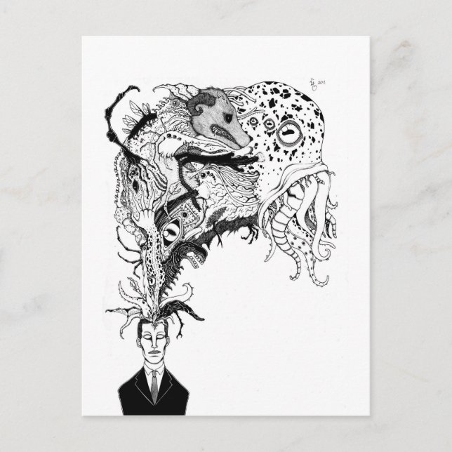 H.P. Lovecraft monster Vykort (Framsida)