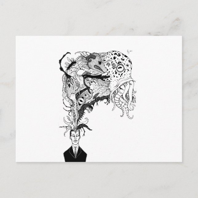 H.P. Lovecraft monster Vykort (Framsida)