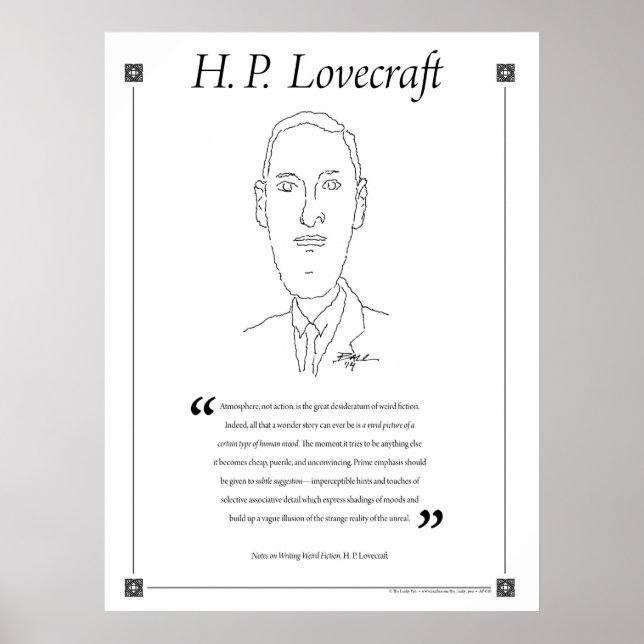 H. P. Lovecraft Poster för skrivning av offert (Framsidan)