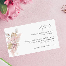 H Rosa Boho Blommigt SM-höljeskort 2 Tilläggskort