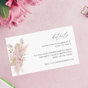 H Rosa Boho Blommigt SM-höljeskort 2 Tilläggskort
