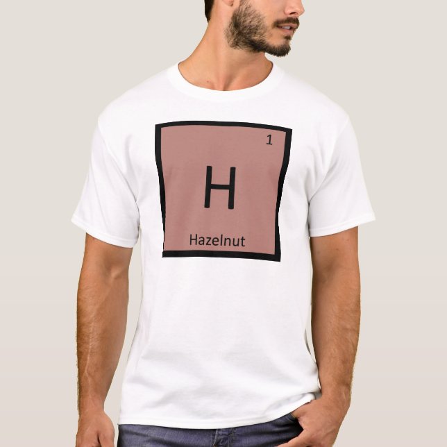 H - Symbol för bord för hasselnötnötkemi T-shirt (Framsida)