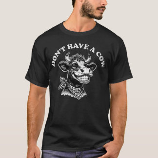 Ha39T Inte En Ko Rolig Retro Djur Gård T Shirt