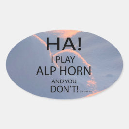 Ha Alphorn Oval Sticker Ovalt Klistermärke