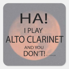 Ha Alto Clarinet Square Sticker Fyrkantigt Klistermärke