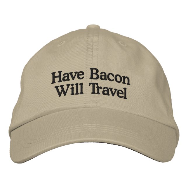 Ha Bacon kommer att resa med typografi Broderad Keps (Framsida)