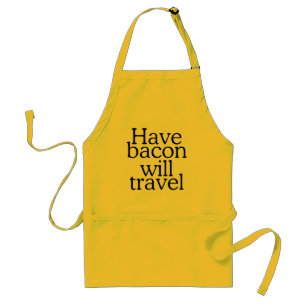 Ha Bacon kommer att resa med typografi Förkläde
