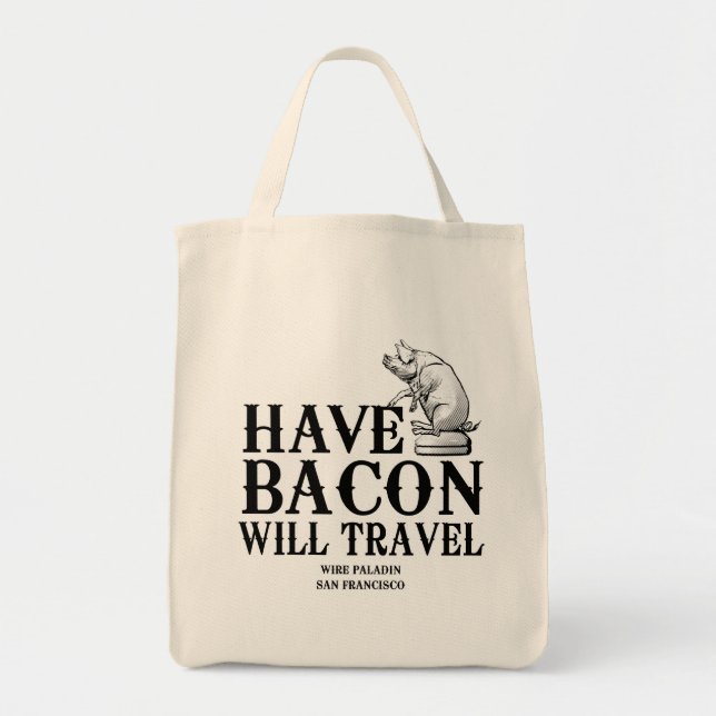 Ha Bacon Will Travel Tygkasse (Framsidan)