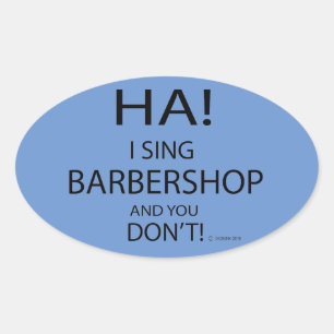 Ha Barbershop Oval Sticker Ovalt Klistermärke