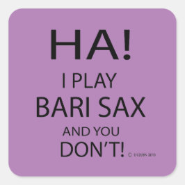 Ha Bari Sax Square Sticker Fyrkantigt Klistermärke