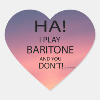 Ha Baritone Heart Sticker Hjärtformat Klistermärke