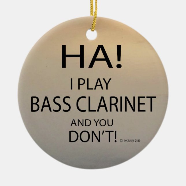 Ha Bass Clarinet Julgransprydnad Keramik (Framsidan)