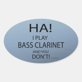 Ha Bass Clarinet Oval Sticker Ovalt Klistermärke